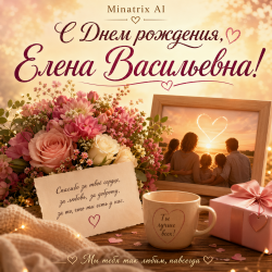 Мұқаба Minatrix AI - С Днем рождения, Елена Васильевна!
